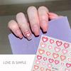 Nail Sticker Self Adhesive Waterproof Eye-catching Love Heart Print Fingernail Sticker DIY Nail Art Gadget Birthday Gift