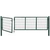 Fence Gate - vidaXL - 350x100 Cm - Steel - Green - Swinging