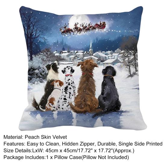 Throw Pillow Cover Xmas Theme Protective Single Side Printing Christmas Party Throw Cushion Cover Holiday Decoration Daily Use