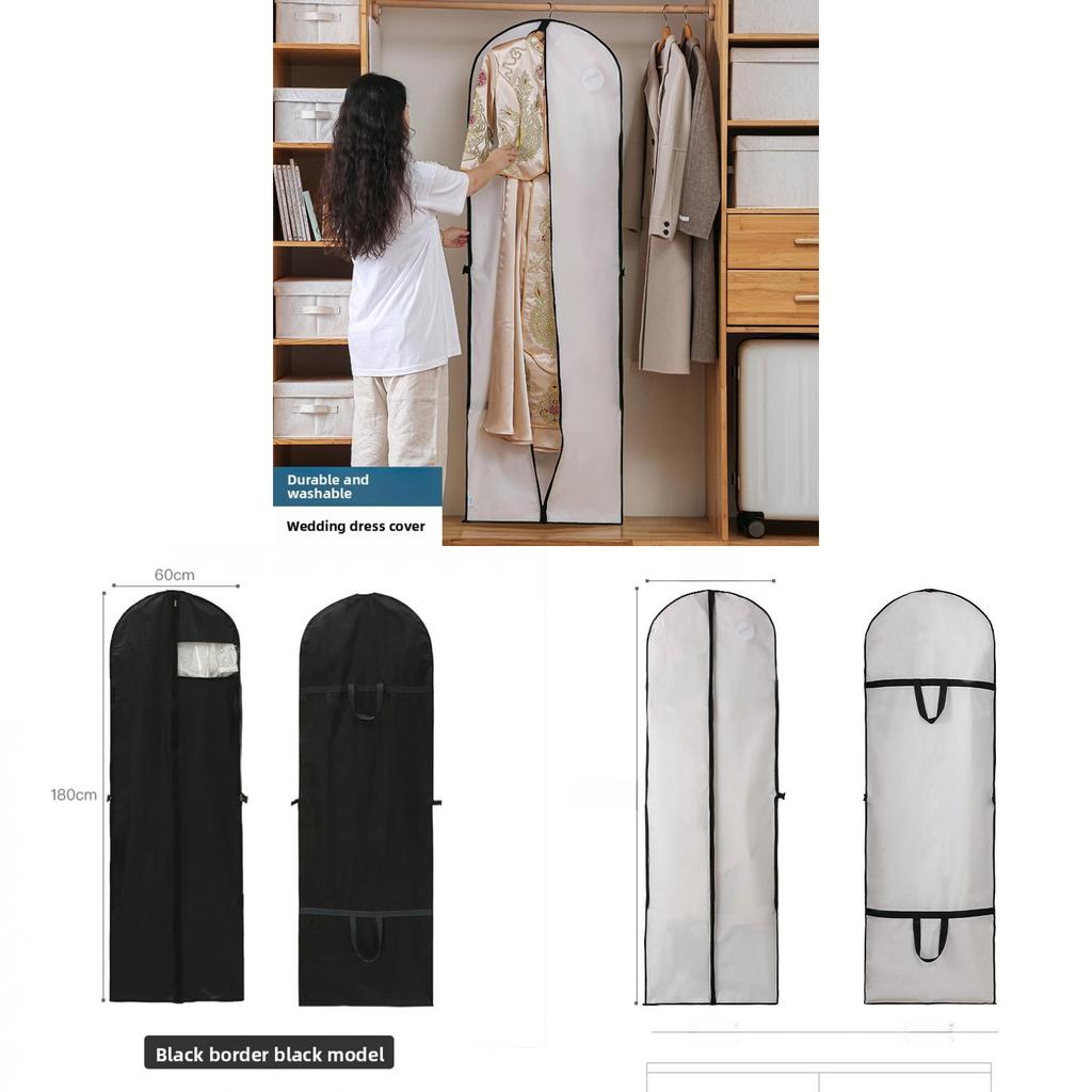 Clothing Dust Cover With Zipper For Wardrobe Storage And Indoor Use