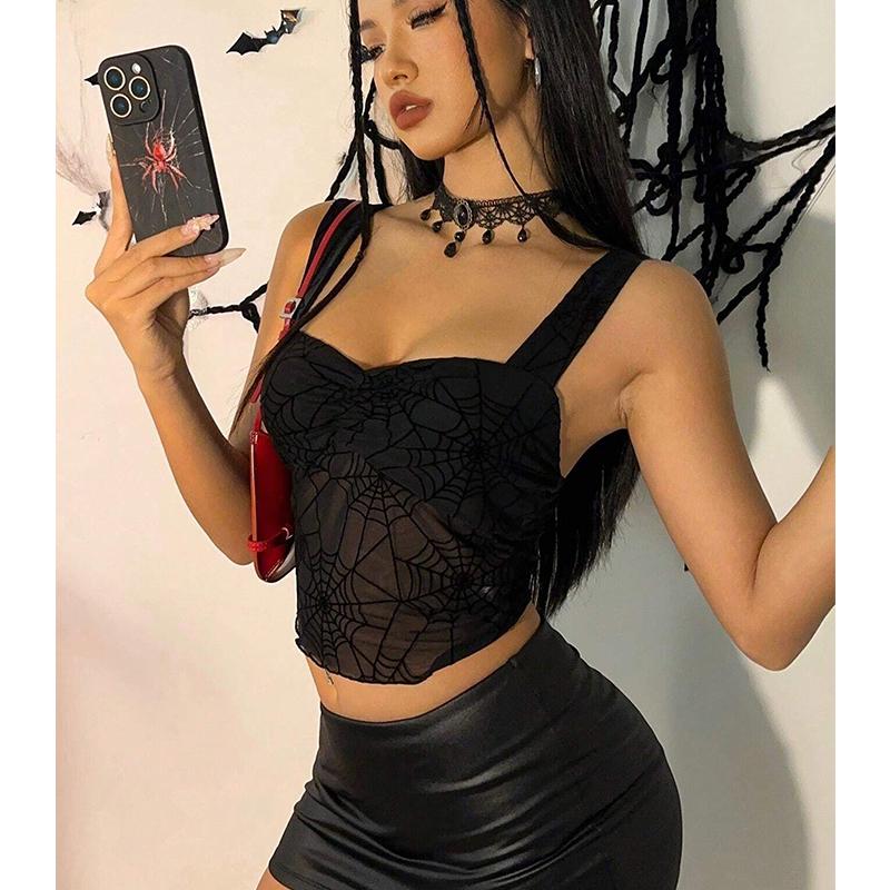 Tank Tops for Women Sexy Summer Tops for Women Black Tank Top Woman Y2k Halter Top Sheer Crop