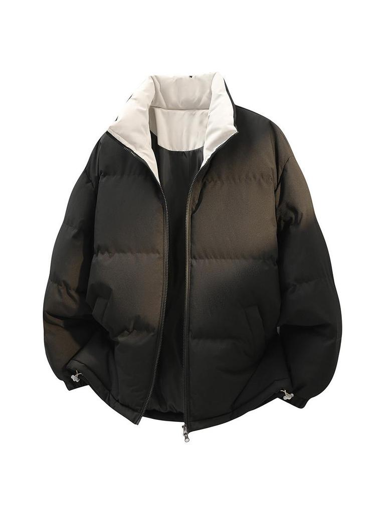 2025 Winter Unisex Trendy Color Block Stand Collar Puffer Jacket for Teens & Couples