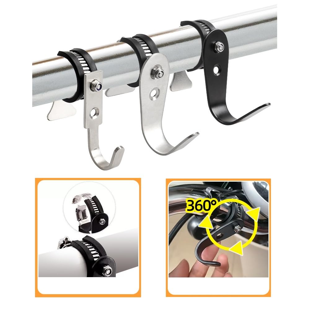 MULT S-Shaped Hook, Large Rotation, No Falling, Band Clamp, Strong Fixation, Belt Hook, Bicycle
