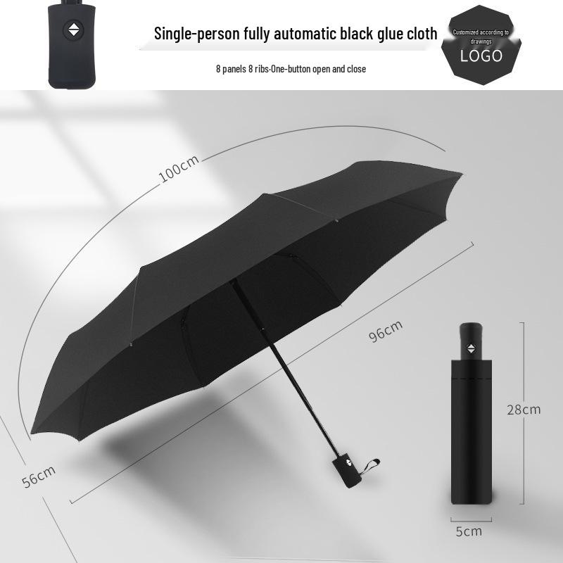 Custom Logo Automatic Three-Fold Umbrella: Sun & Rain Protection, Advertising and Gift Use