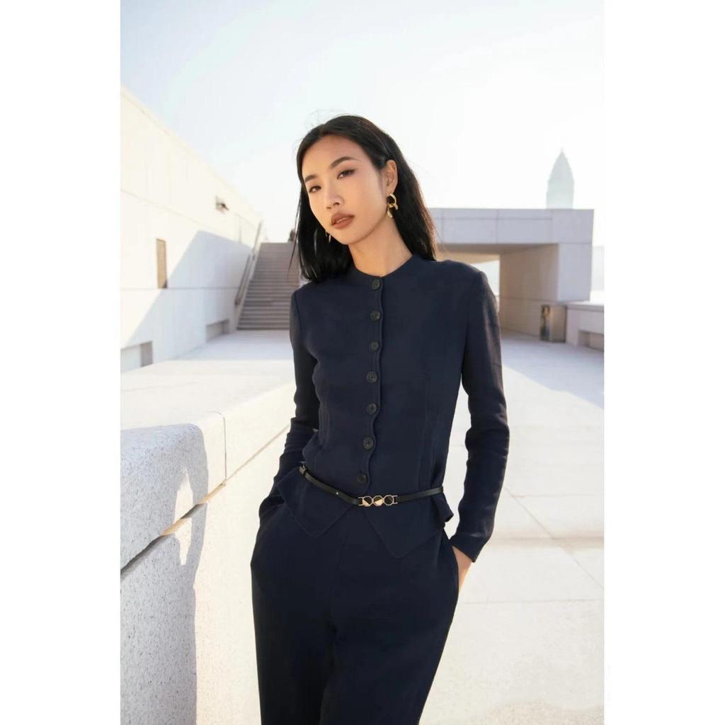 Genuine Leather Geometric Buckle Thin Waist Belt for Women