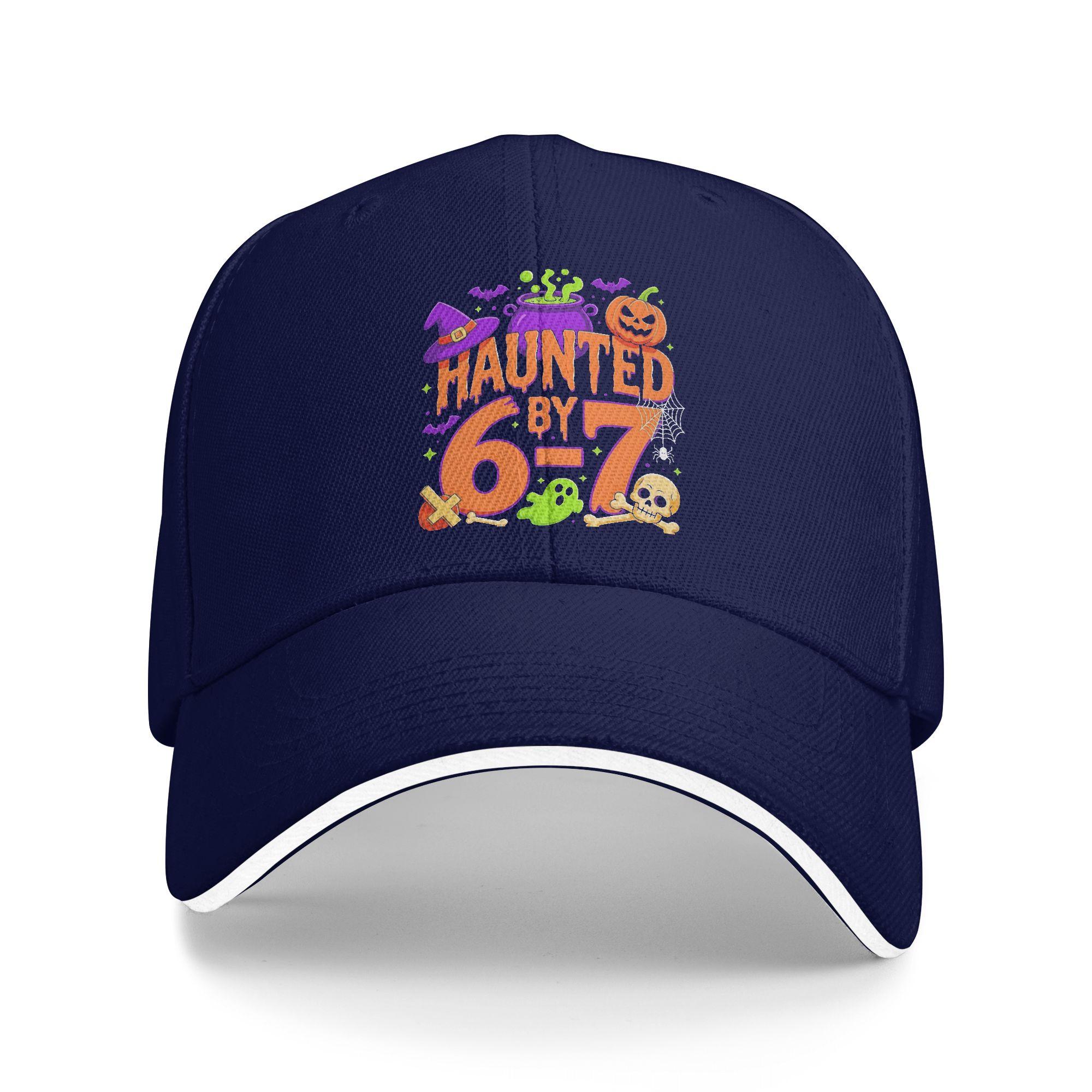Haunted By 67 Meme Halloween Costume Funny Spooky Haunted Baseball Cap Outdoor Sport Trucker Hat Female Male Trendy Snapback Cap One Size