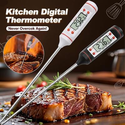 Food Thermometer, Barbecue Thermometer, Milk Barbecue Baking, Plug-in Digital Thermometer, Electronic Stainless Steel Probe Digital Display