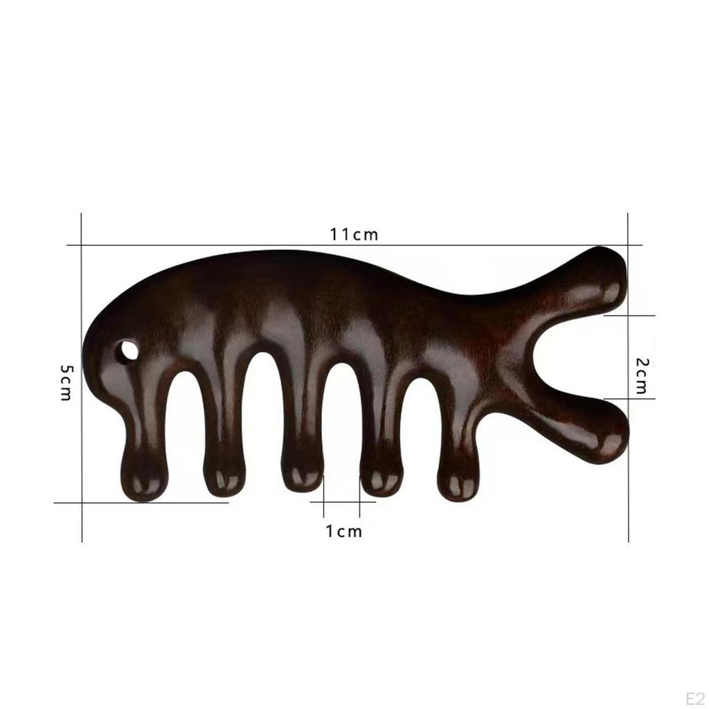 Dřevěný masážní hřeben Pět širokozubých hřebenů Péče o vlasy Krk Obličejový nástroj Pokožka hlavy