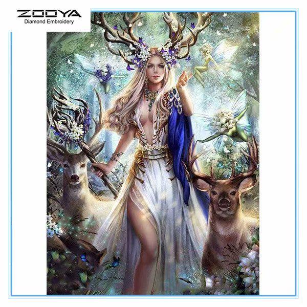 

ZOOYA DIY 5D Полный дрель Алмазная картина Женщина Вышивка Крестом Мозаика Картина Домашний деко