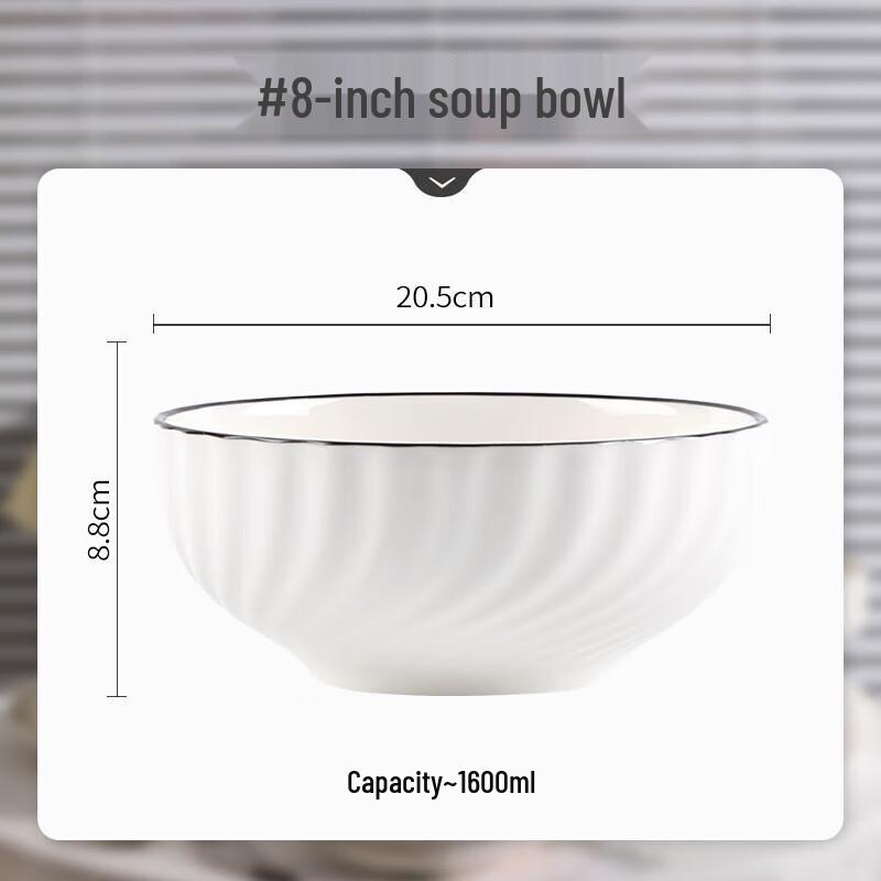 Nordic Ceramic Underglaze Soup Bowl