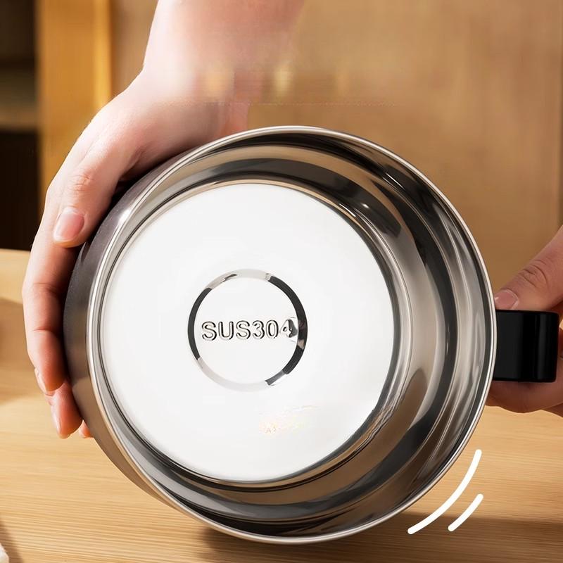 Stainless Steel Ramen Bowl Japanese With Tableware/Lid Personal Lunch Box Home Large Capacity Portable Noodle Bowl