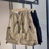 Men's Summer Thin Large Pocket Casual Overalls - Solid Color Loose Straight Shorts