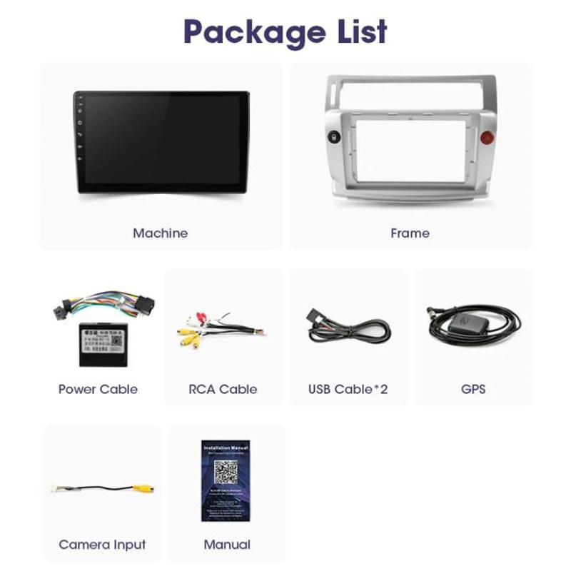 2 Din Android 13 Car Radio For Citroen C4 C-Triomphe Quatre 2004-2014 Multimedia Video Player GPS Carplay Car Stereo Host