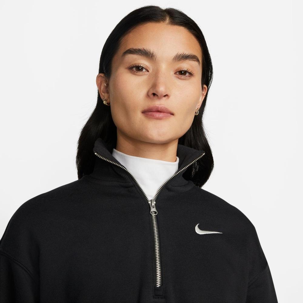 Nike W Phnx Flc Qz Crop Dq5768 010blk Sail