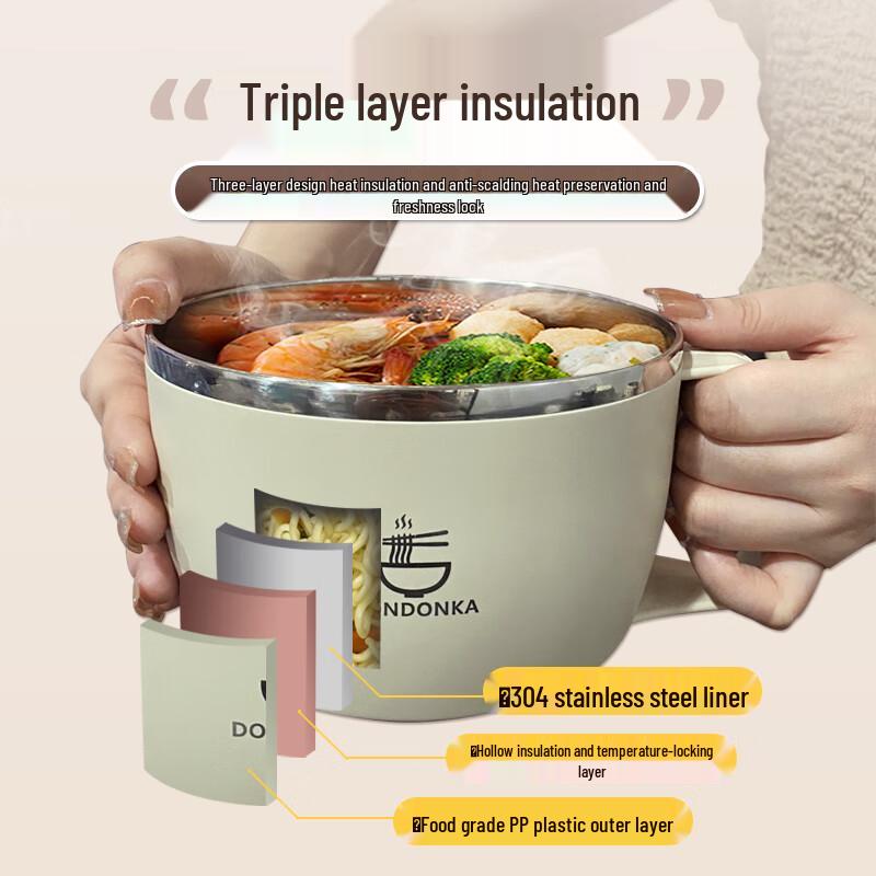 Zhaoran 304 Stainless Steel Instant Noodle Bowl with Lid