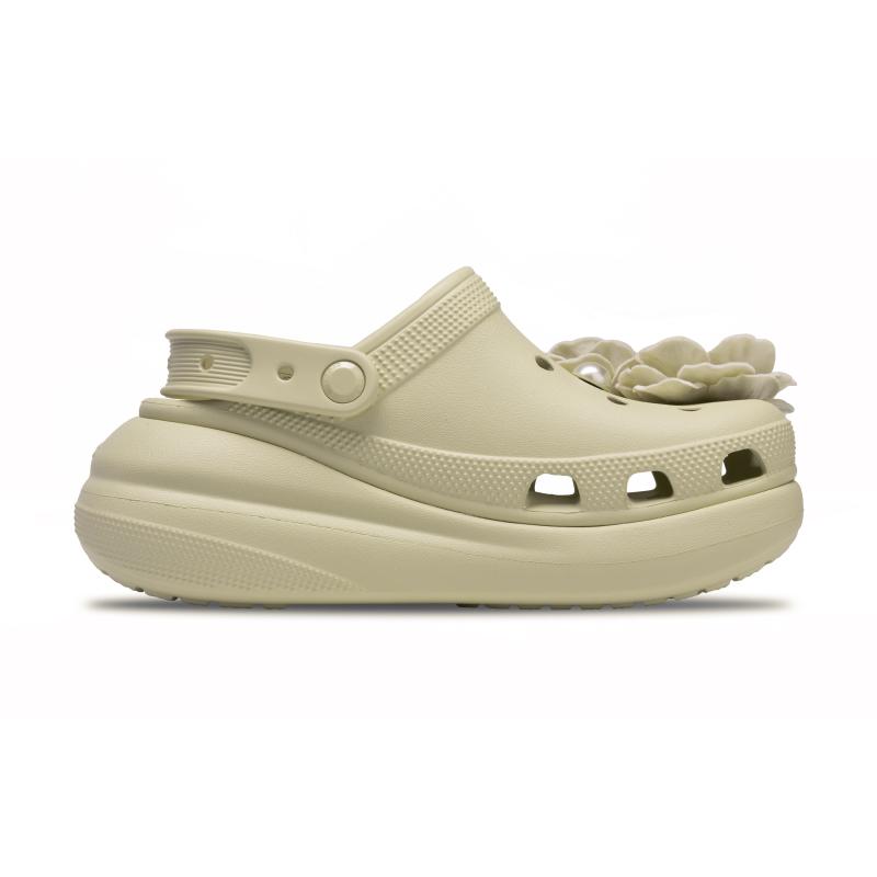 Crocs Crush Clog Puffs EVA Casual Versatile Trendy Hole Shoes Unisex Bone White