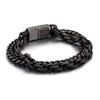 Punk rock simple and fashionable double -layer bracelet men's titanium steel bracelet