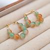 Retro Irregular Colored Natural Stone Beaded Earrings For Women Fashion Elegant  Gifts