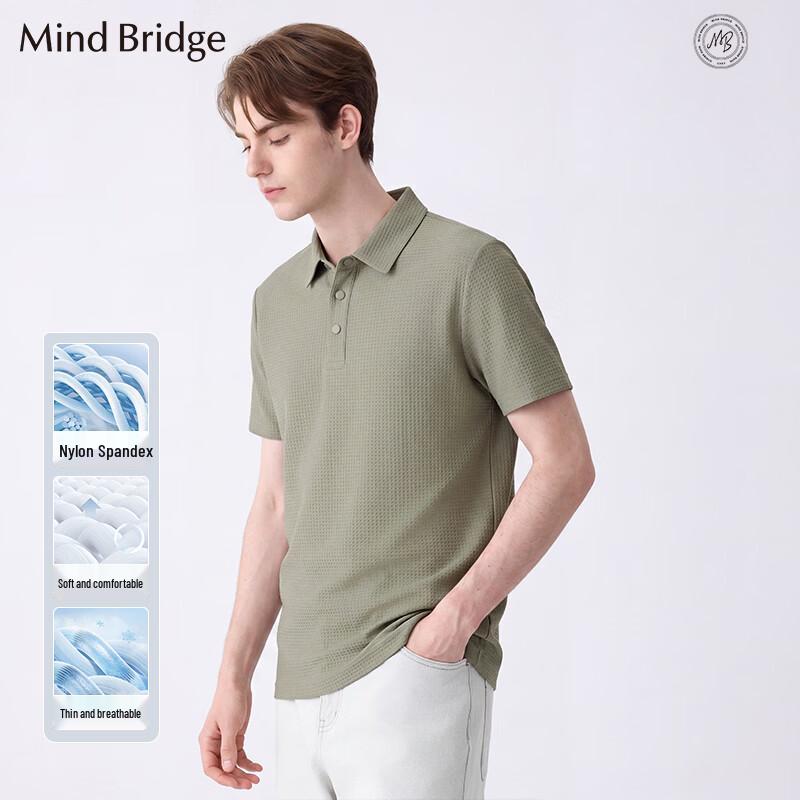 Mind Bridge Men s Solid Short Sleeve Polo Shirt L