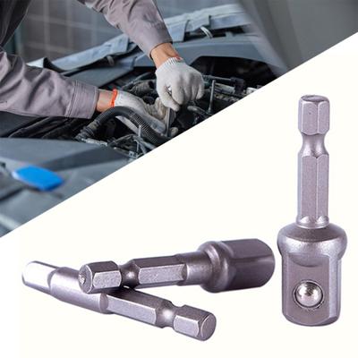 3 Pcs Socket Adapter Set Hex Shank To 1/4 3/8 1/2 Inch Impact Driver Drill Bits