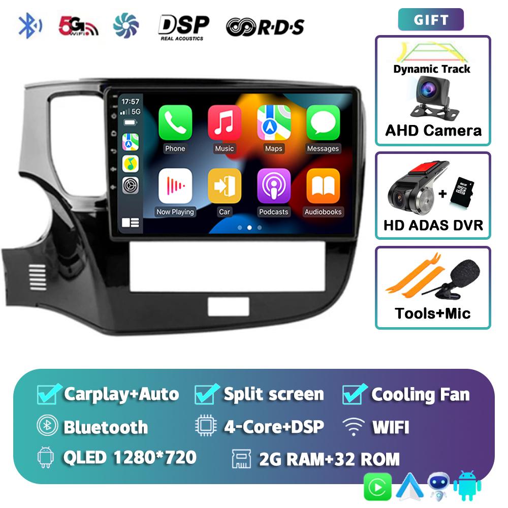 Android 14 Carplay Car Radio For Mitsubishi Outlander 3 GF0W 2018-2021 2din Multimidia Video Player Navigation Head Unit Stereo