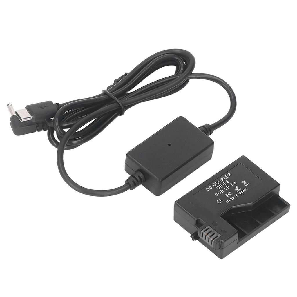 DR E8 DC Coupler LP E8 Dummy Battery Type C Power Adapter Kit for T2i T3i T4i T5i 700D 650D 600D