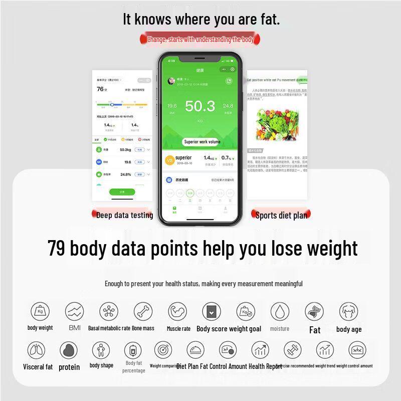 Lantuan Smart Rechargeable Body Fat Scale (CN version)