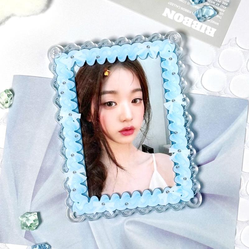 Sweetheart Knot Acrylic Photo Frame Kawaii Card Frame for 3 Inch Anime Photocard Display Polaroid Protective Cover Wholesales