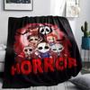 1PC Chibi Chucky Freddy Krueger Print Flannel Blanket, High quality All Seasons, Home Decor, Warmth and Comfort, Perfect for Christmas Gifts
