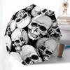 "Spooky Skulls: Halloween Watercolor Patterned Decorative Sticker" Umbrella, Portable 3 Fold Compact Umbrella for Men & Women,S41