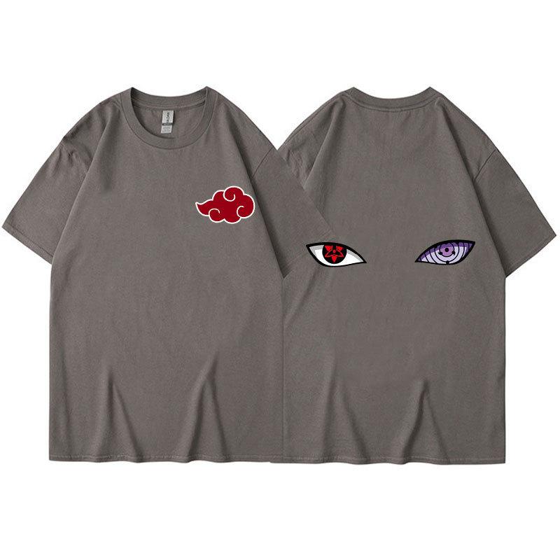 Аниме Наруто Мужская Летняя Футболка Харадзюку Манга Графические Топы Футболки Хлопок Повседневная Мультяшная Футболка с Короткими Рукавами Летние Футболки Уличная Одежда XL темно-серого 1190₽