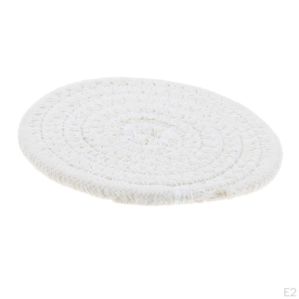 11cm 4.3 '' Table Mat Braided Cotton Round Rug Carpet Cut Kitchen Accessories