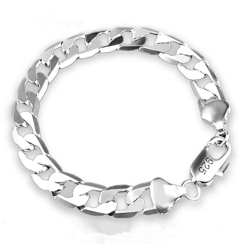 925 Silver Bracelet Sideways Silver Bracelet 6MM8MM10MM Bracelet Men & Women Jewelry