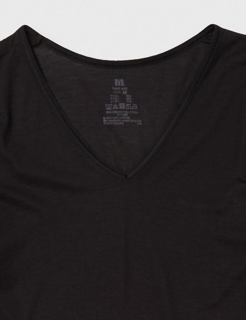 BVD heat edit and highly functional winter innerwear for available exclusively in V-neck long-sleeve T-shirt, moisture-wicking heat-generating,