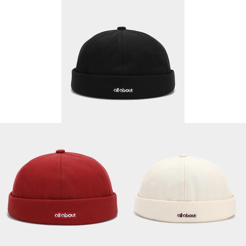 Herren Sommer Kappe ohne Schirm mit Buchstabenstickerei Design für Streetwear und Sonnenschutz