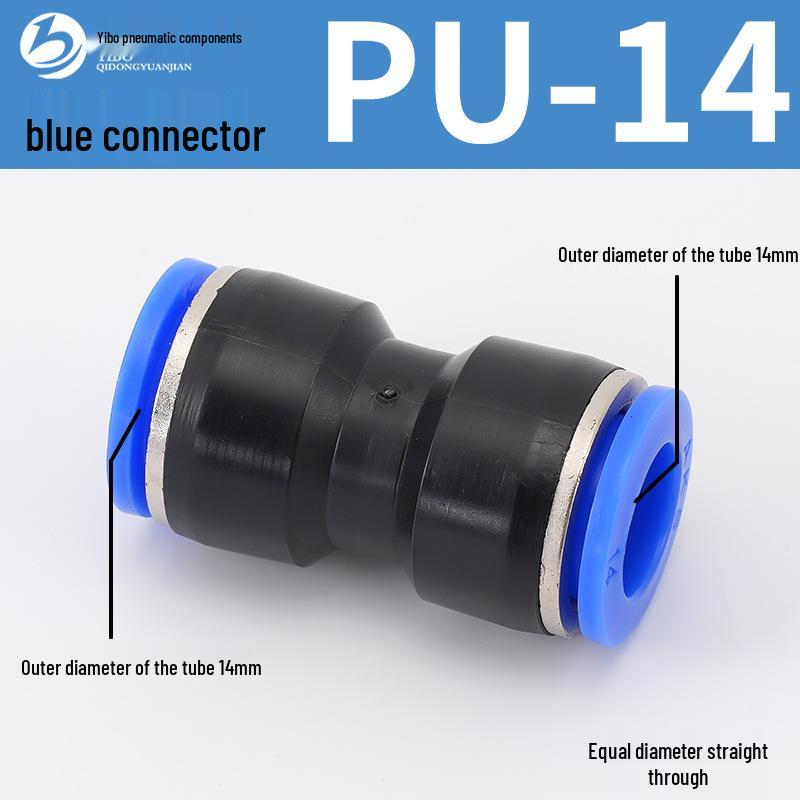 Wirtschaftlicher blauer pneumatischer Schnellkuppler: Gerade, T-Stück, Vierweg, Fünfweg, Reduzierstück für PU/PE/PY/PZA/PK/PV