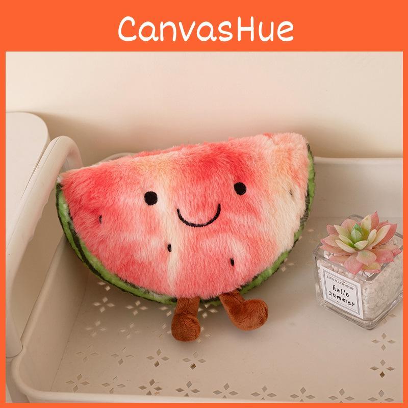 Shape Watermelon Plush Doll With Embroidery Design For Playroom Decor Gift And