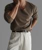Baulopeulodeogteu V-Neck Basic Knit Tee [Mocha]