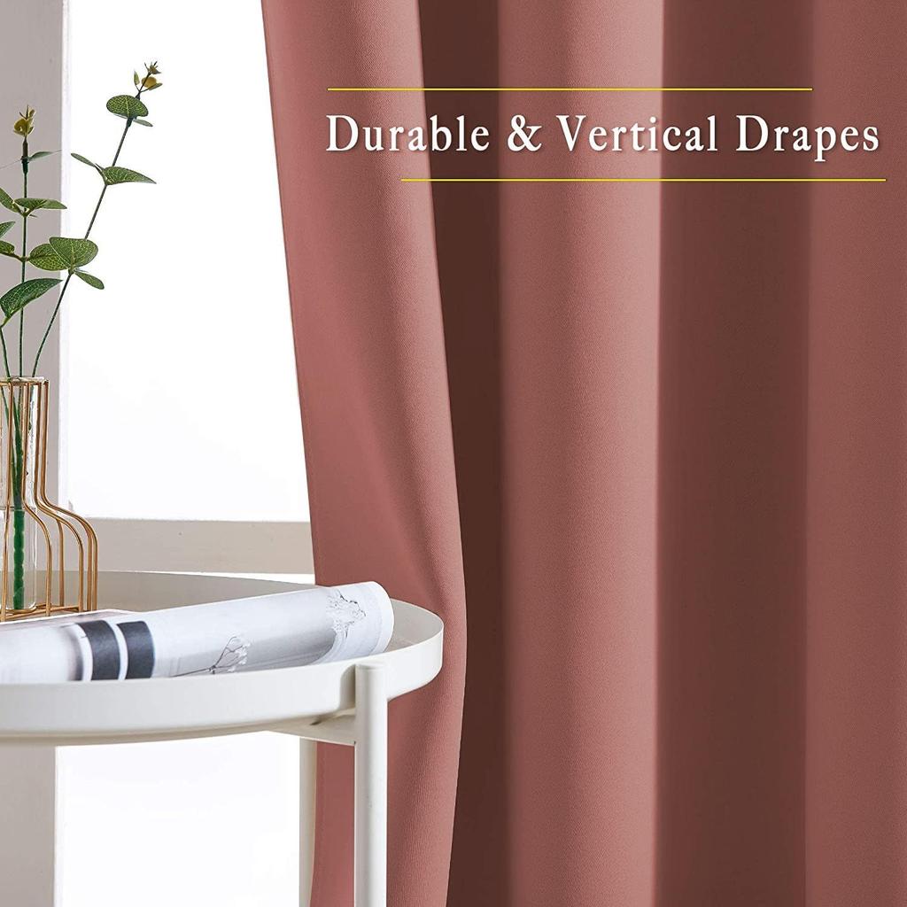 2er-Set Raumverdunkelungsvorhänge aus wärmeisoliertem Polyester  ( Pfirsich)