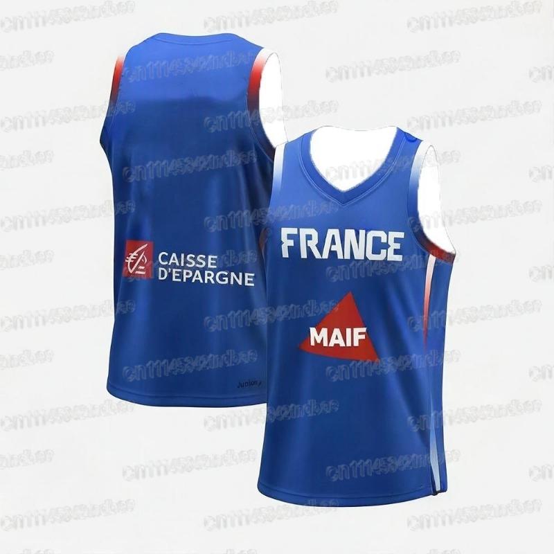 Basketball Jerseys France 34 WEMBANYAMA Jersey Sewing Cheap High Quality Outdoor Sportswear Light Blue FamilyMatching 2026
