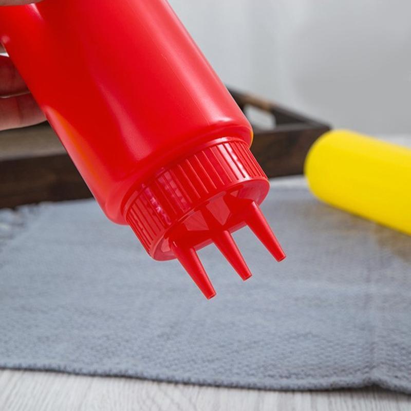 Quetschflasche Ölaufbewahrungsbehälter Gewürzspender 3 Düsen Soßenflasche Kochwerkzeug Gewürzzubehör