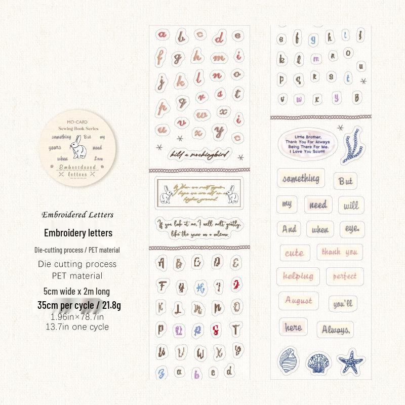 MomoPET Die-Cut White Ink Tape: 4 Styles for Journal Collage & Decorative Sewing Book