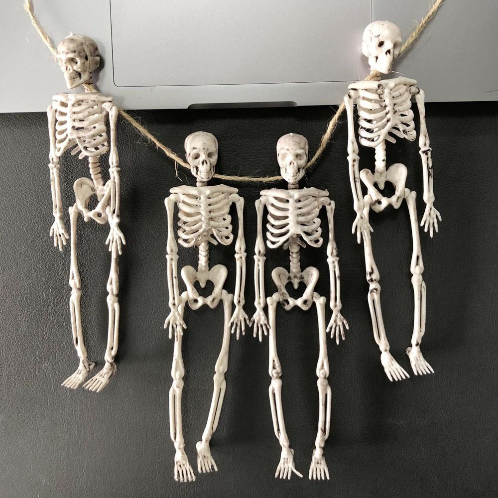 4 Stück/Set Schädel Hängender Geist Simulation Menschliches Skelett Cosplay Ornament Knochen Halloween Party Heimdekorationen Requisiten