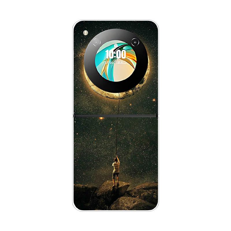 Etui na ZTE Nubia Flip NX724J Modne Malowane Przezroczyste Twarde PC Składane Na ZTE Libero Flip 5G A304ZT Przezroczyste Etui na Telefon Funda