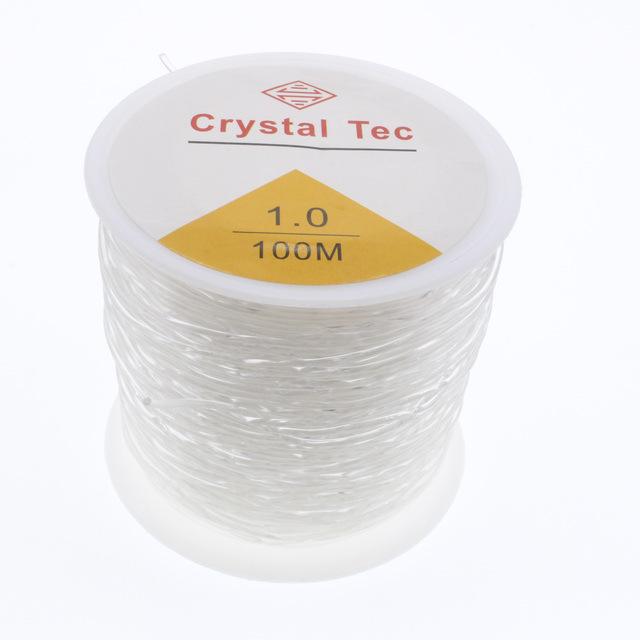 Round Transparent Fish Silk Elastic Line, Colored Crystal Line Diy Beaded Elastic Rope Jewelry Accessories 100 Meters