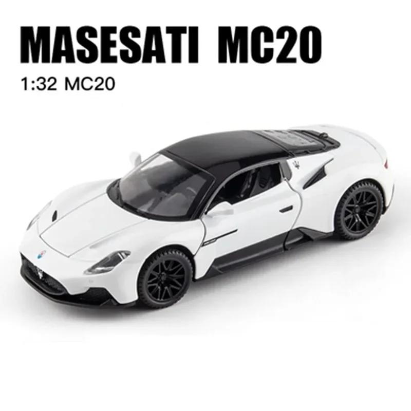 1:32 Maserati MC20 Cabrio Alloy Sports Car Model Diecasts Metal Toy Vehicles Car Model Sound and Light Simulation Kids Toys Gift