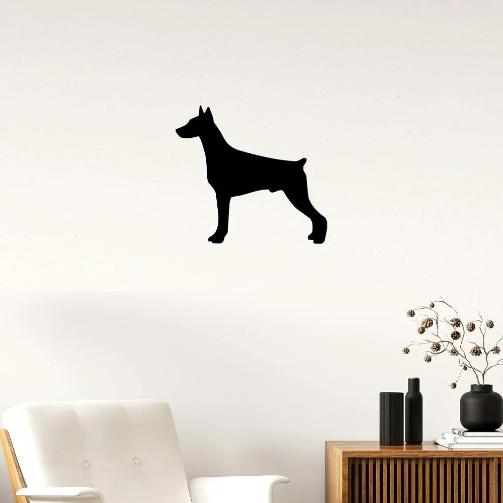 Plaque Murale Métallique Doberman Pinscher Silhouette De Chien Décoration Murale Élégante, Hanging Wall Art, Et Décor Métallique