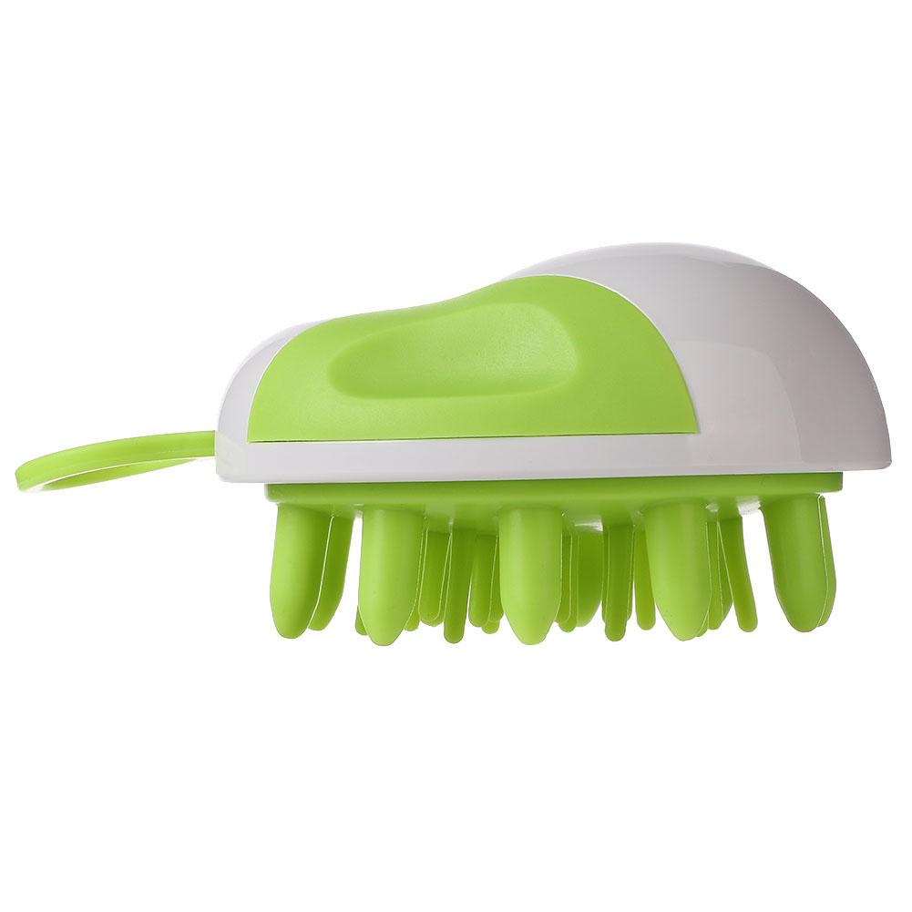 Silicone Shampoo Massage Brush Hair Scalp Cleaning Washing Shower Comb Green