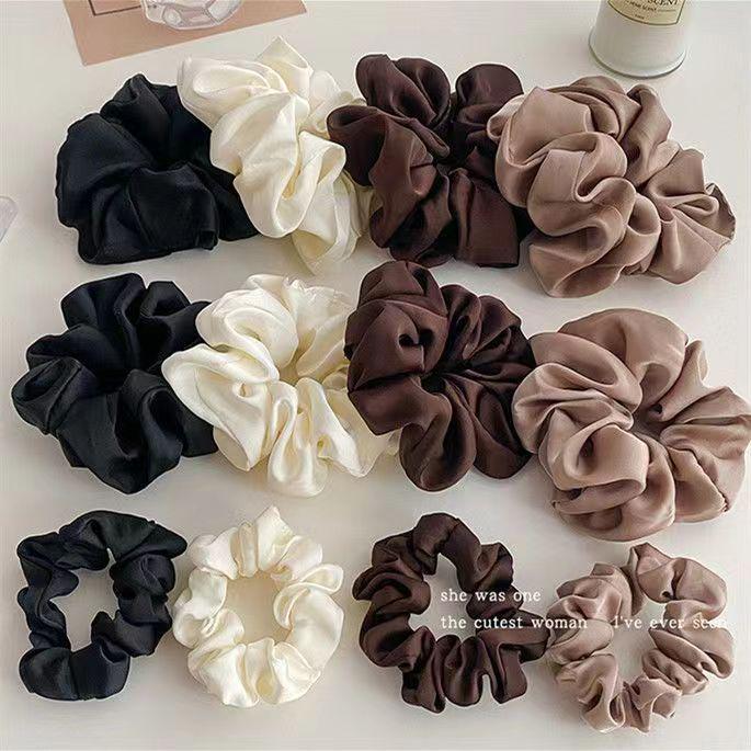 Forest Style Hair Accessories: French Chic Pig Intestine Elastic Hair Rope & Floral Headband for Women