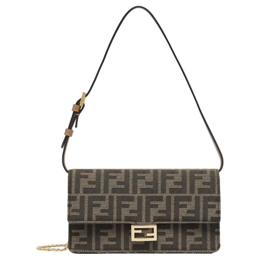 Fendi Baguette Afneembare Ketting Schouderband Klepsluiting Crossbody Tas Dames Schoudertas Bruin 8M0498A98PF0A6E Box(Basic Set+Box)